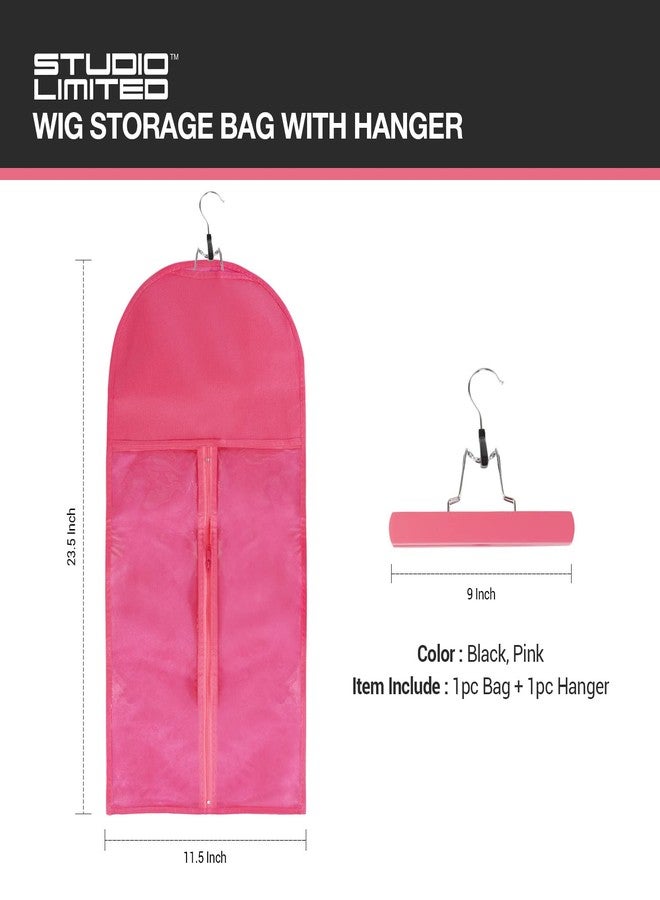 STUDIO LIMITED Wig Holder Hanger with Storage Bag, Dust-Proof & Waterproof Wigs Carrier for Hairpieces & Extensions (Black - 3 Pack) - Image 2