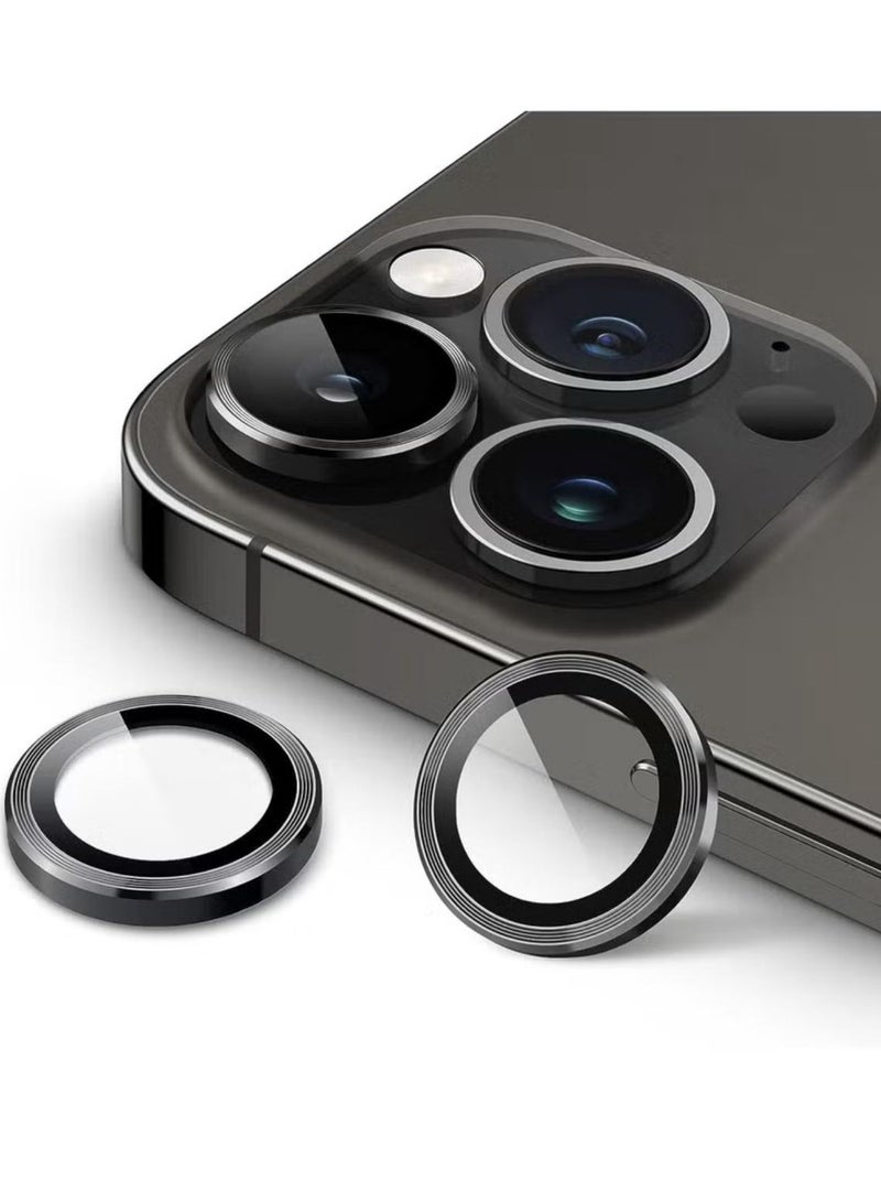 Pama Camera Lens Protectors for iPhone 15 Pro Max/15 Pro, Individual Lens Protectors, Scratch-Resistant Ultra-thin Tempered Glass with Aluminum Edging - Image 1
