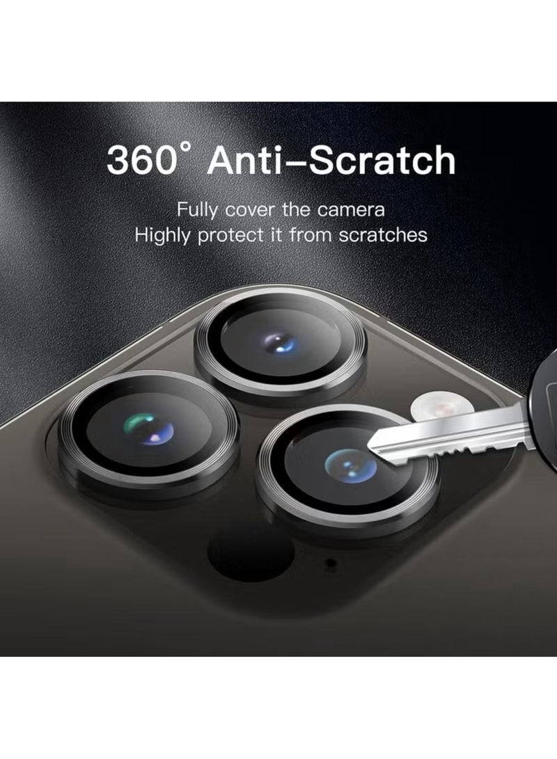 Pama Camera Lens Protectors for iPhone 15 Pro Max/15 Pro, Individual Lens Protectors, Scratch-Resistant Ultra-thin Tempered Glass with Aluminum Edging - Image 2