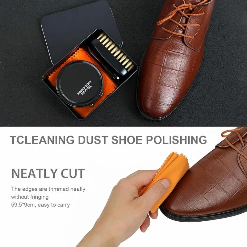 KASTWAVE Shoe Shine Kit, Shoe Care Kit, Shoe Cleaning Kit with Polish & Brush, Leather Shoe Care Set for Boots Dress Shoes, Compact Shoe Polish Brush Set for Home & Travel - Image 4