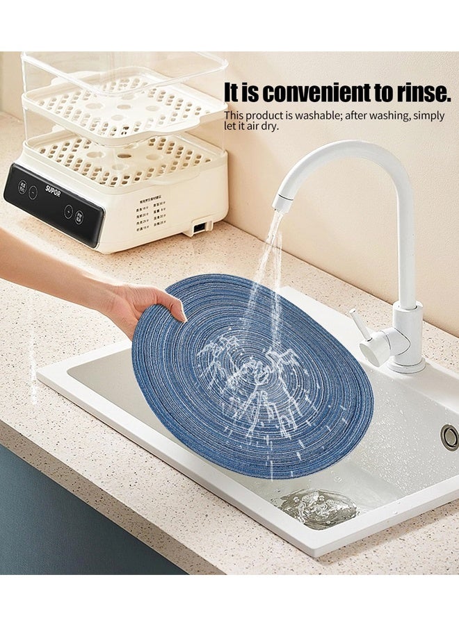 12 Inch Round Braided Placemats Set of 4, for Kitchen Dinner Party Table Decoration - Image 4