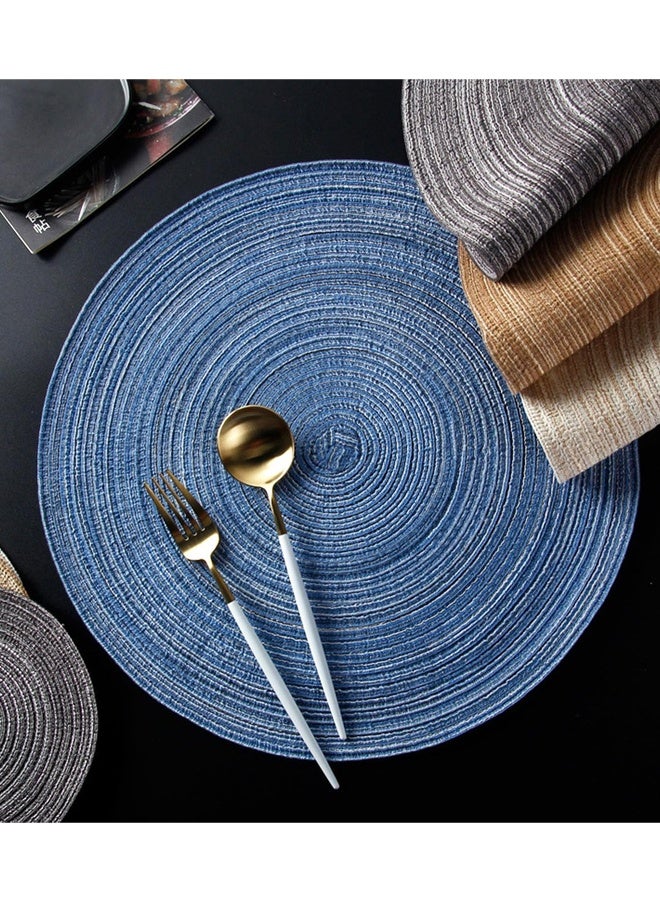 12 Inch Round Braided Placemats Set of 4, for Kitchen Dinner Party Table Decoration - Image 3