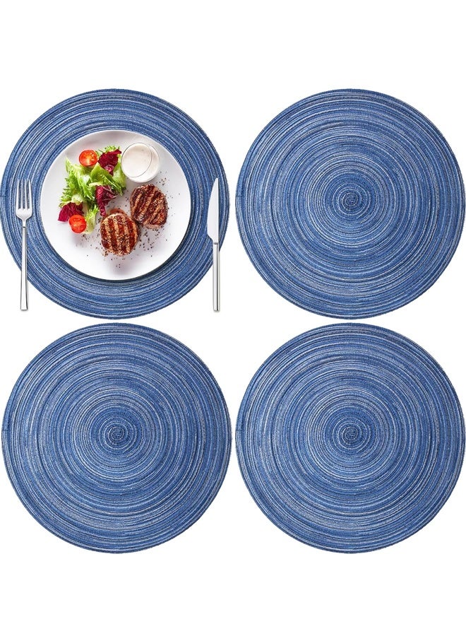 12 Inch Round Braided Placemats Set of 4, for Kitchen Dinner Party Table Decoration - Image 1