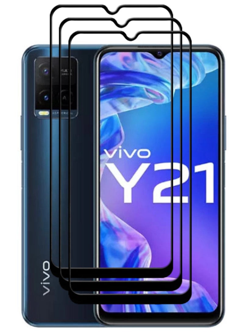 ACLIX 3 Pieces Antistatic ESD Dustproof Premium Quality High Definition Tempered Glass Screen Protector Designed For vivo Y21 - Image 1