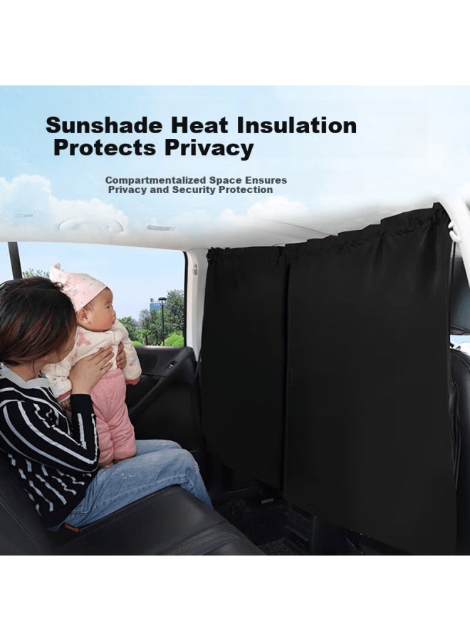 DiGallen Dijialun Car Front And Rear Seat Parion Curtain, Interior Middle Divider, Bread Business Car Baby Sun Protection Heat Insulation Privacy Curtai - Image 1