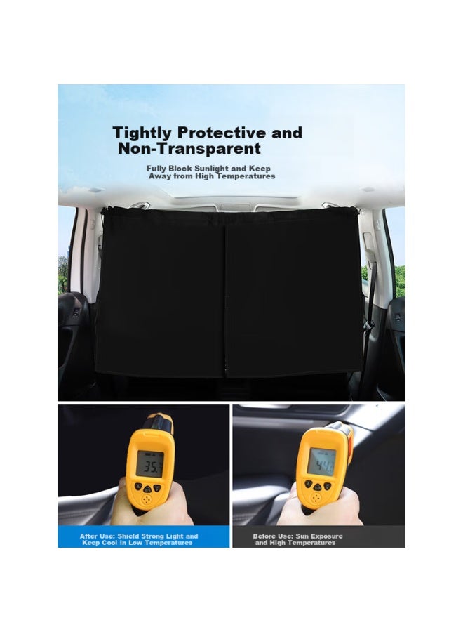 DiGallen Dijialun Car Front And Rear Seat Parion Curtain, Interior Middle Divider, Bread Business Car Baby Sun Protection Heat Insulation Privacy Curtai - Image 3