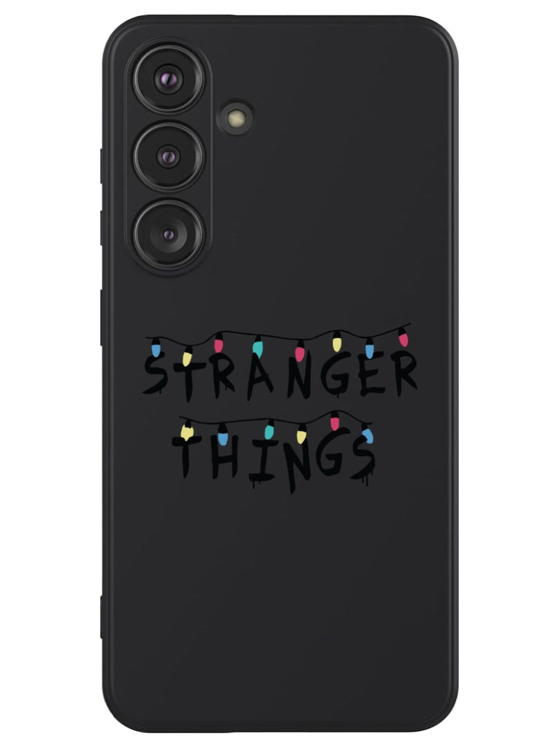 Theodor Protective Slim Fit Case Liquid Silicone Cover with Full Body Protection Anti-Scratch Shockproof Case For Samsung Galaxy S24 (Black) - Stranger things - Image 1