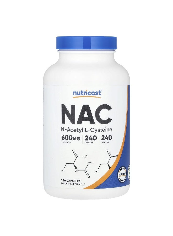 Nutricost, NAC, 600 mg, 240 Capsules