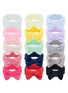 Lawie Lawie 15 Colors Pack Coral Fleece Fluffy Wide Headbands for Women Yoga Headbands Sports Spa Headband Makeup Hair Holder Hair Wraps for Washing Face Large Hair Bows Bands for Teens Girl 