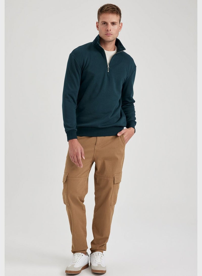 DeFacto Zippered Knitted Sweatshirt - Image 2