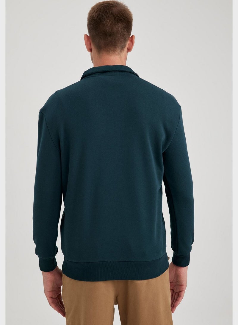 DeFacto Zippered Knitted Sweatshirt - Image 4