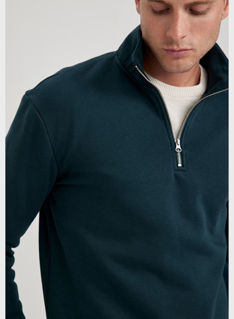 DeFacto Zippered Knitted Sweatshirt - Image 3
