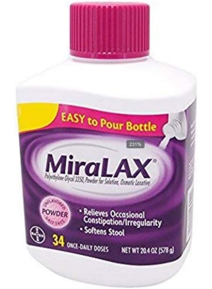 مسحوق ملين MiraLAX (34 جرعة، 20.4 أونصة)