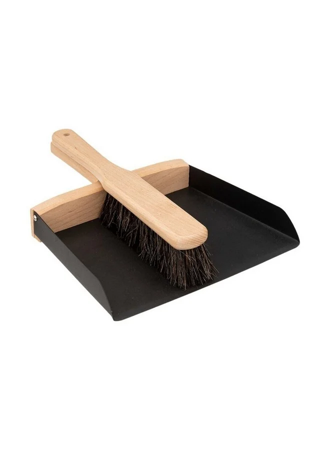 Five Simply Smart BlackWood Durable Dustpan and Brush Set Black and Beige 6.5 x 24 x 30.5 cm 164789