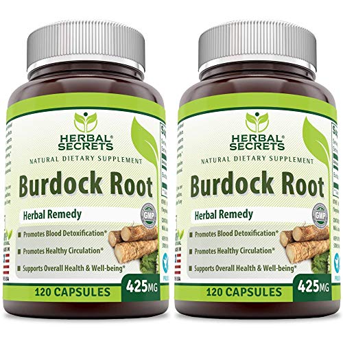 Herbal Secrets Burdock Root 425 Mg Capsules (Non-GMO) (120 Count - Pack of 2) - Image 1