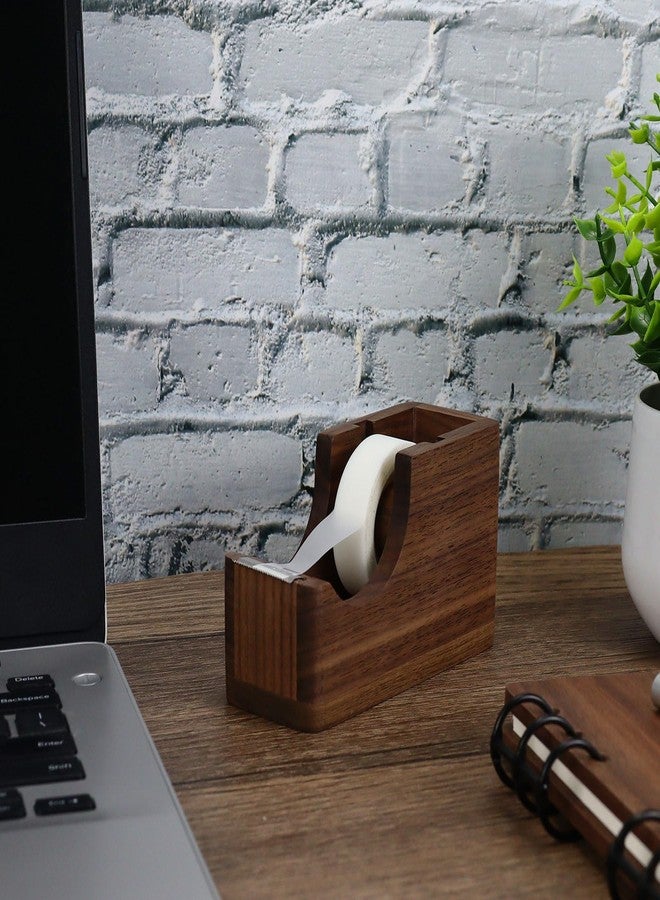 MultiBey Wooden Tape Dispenser for Desk, North American Walnut Wood Tape Dispenser Desk Stylish Desktop Tape Cutter, Black Walnut Office Supplies and Accessories for School Home Office - Image 3