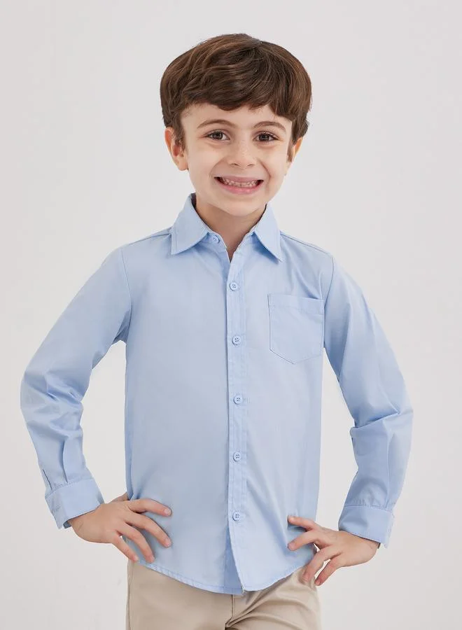 ستايلي Styli Boys Light Blue Long Sleeves Shirt with Pocket