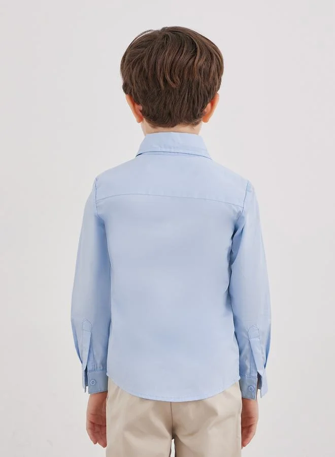 Styli Styli Boys School Uniform Light Blue Long Sleeves Shirt with Pocket