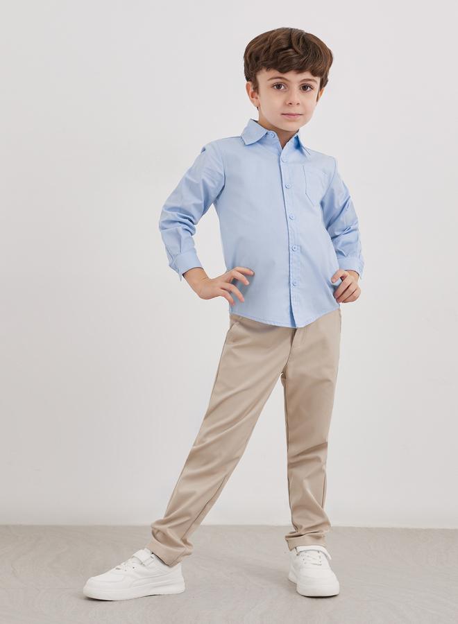 Styli Boys Light Blue Long Sleeves Shirt with Pocket - Image 2