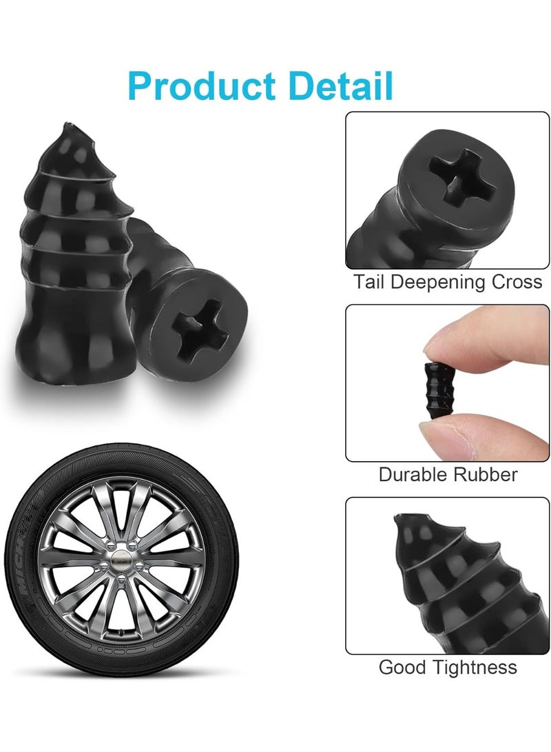RAASX 40 PCS Tire Repair Rubber Nail Plug Kit with Screwdriver – Self-Service Fast Puncture Repair Tool, 2 Sizes (20 Small + 20 Large), Universal Tire Plug Set for Car, Motorcycle, Truck, Jeep & Bicycle - Image 3