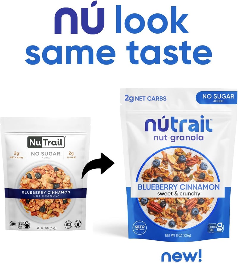 NuTrail Nut Granola Cereal, Blueberry Cinnamon, No Sugar Added, Keto, Low Carb, Gluten Free, 8 oz - Image 4