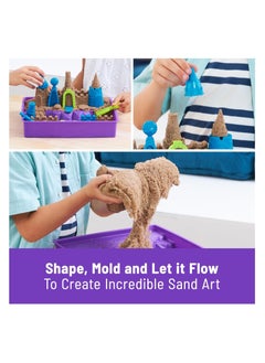 Kinetic Sand Kinetic Sand, Deluxe Beach Castle Playset with 2.5lbs of Beach Sand, Includes Molds and Tools  - Image 2