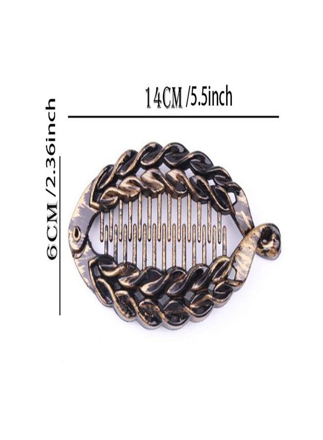 فوداتم مجموعة من 3 مشابك شعر بلاستيكية على شكل موزة، مشبك شعر كبير على شكل صدفة، مشبك شعر فرنسي مسطح على شكل سمكة قرش، مشط شعر، مشبك شعر للنساء - Image 3