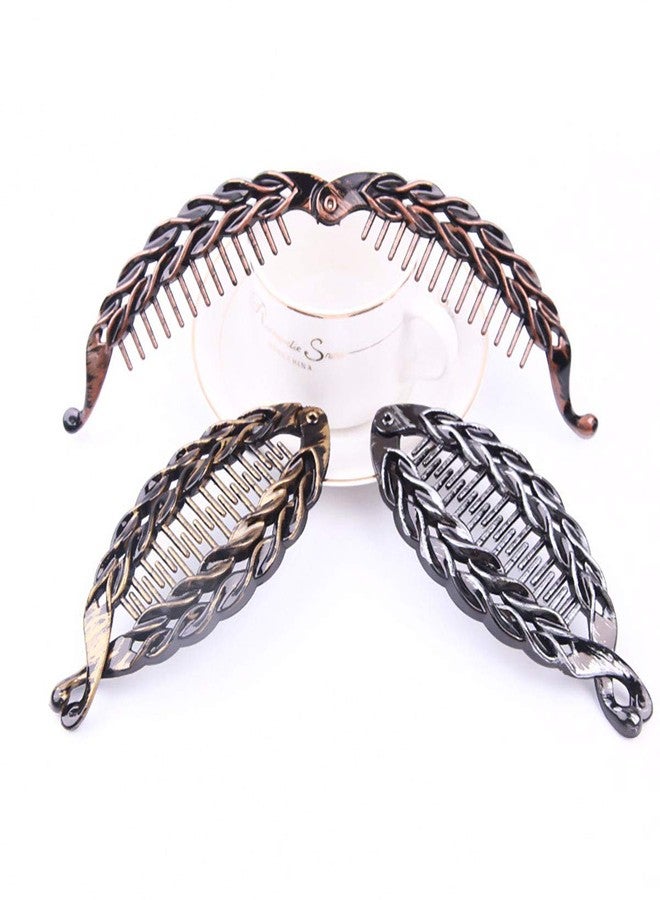 فوداتم مجموعة من 3 مشابك شعر بلاستيكية على شكل موزة، مشبك شعر كبير على شكل صدفة، مشبك شعر فرنسي مسطح على شكل سمكة قرش، مشط شعر، مشبك شعر للنساء - Image 2