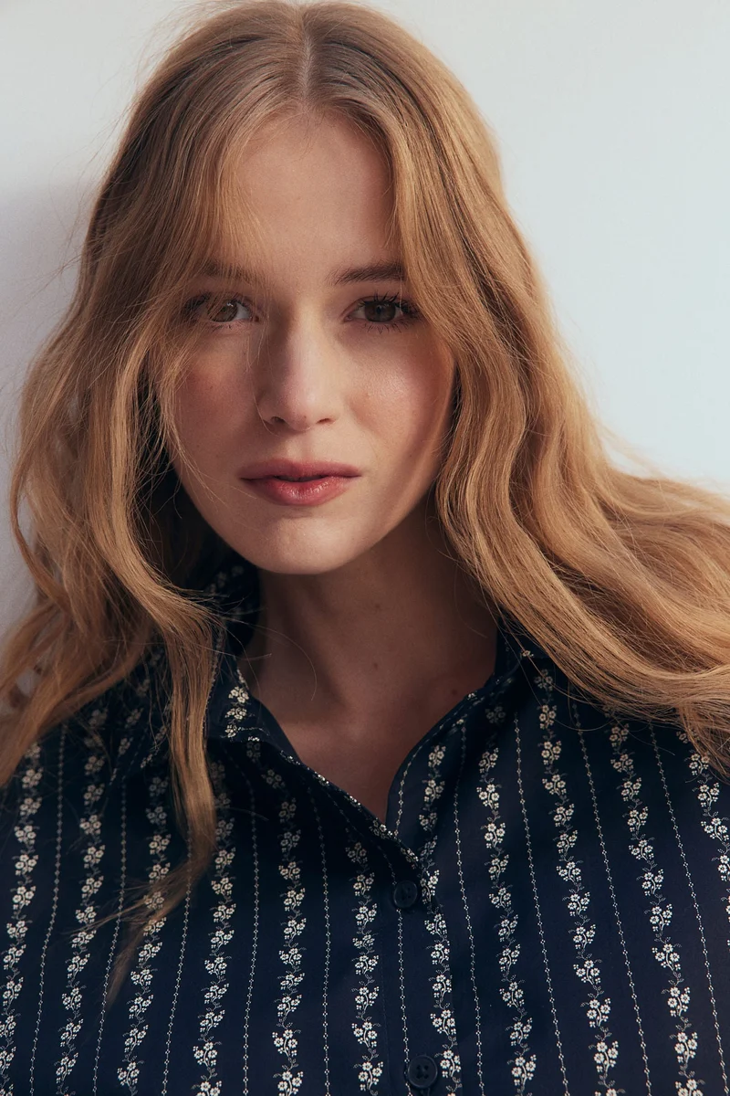 H&M Cropped tie-detail shirt