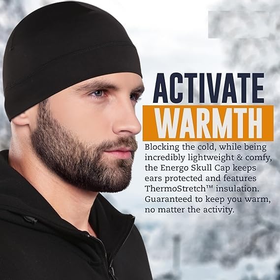 PAROPKAR Skull Cap Helmet Liner Cap for Men - Motorcycle, Cycling, Football Head Beanie & Hard Hat Liner - Sweat Wicking cap (White) - Image 2