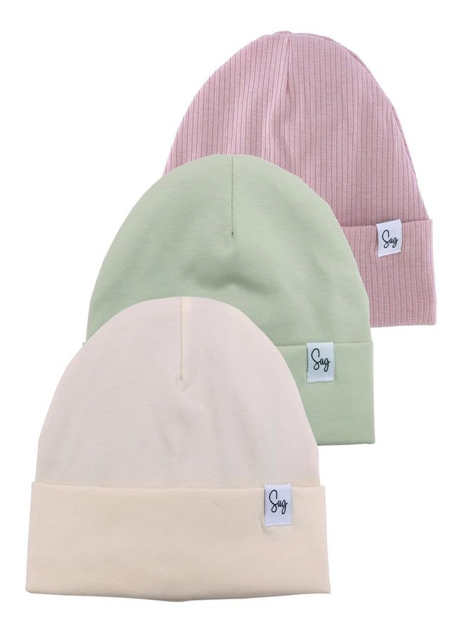 Sugarmelon Jersey Beanie Hat for Newborn Baby Boys Girls Silky Satin Lined Hats Bonnet Toddler Infant Little Kids Beanies Caps (0-6M,211 Bundle 3pcs K) - Image 1