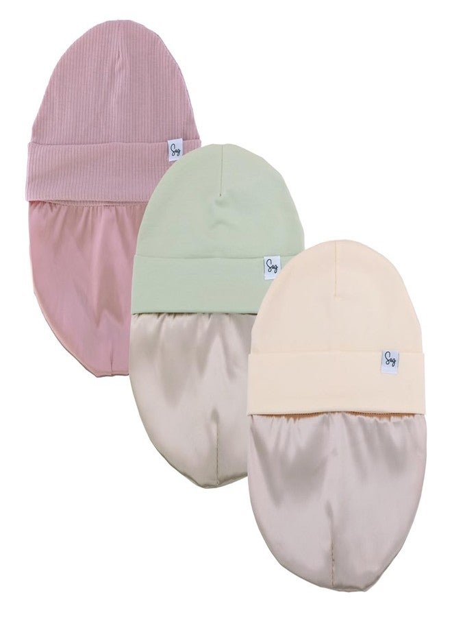 Sugarmelon Jersey Beanie Hat for Newborn Baby Boys Girls Silky Satin Lined Hats Bonnet Toddler Infant Little Kids Beanies Caps (0-6M,211 Bundle 3pcs K) - Image 4