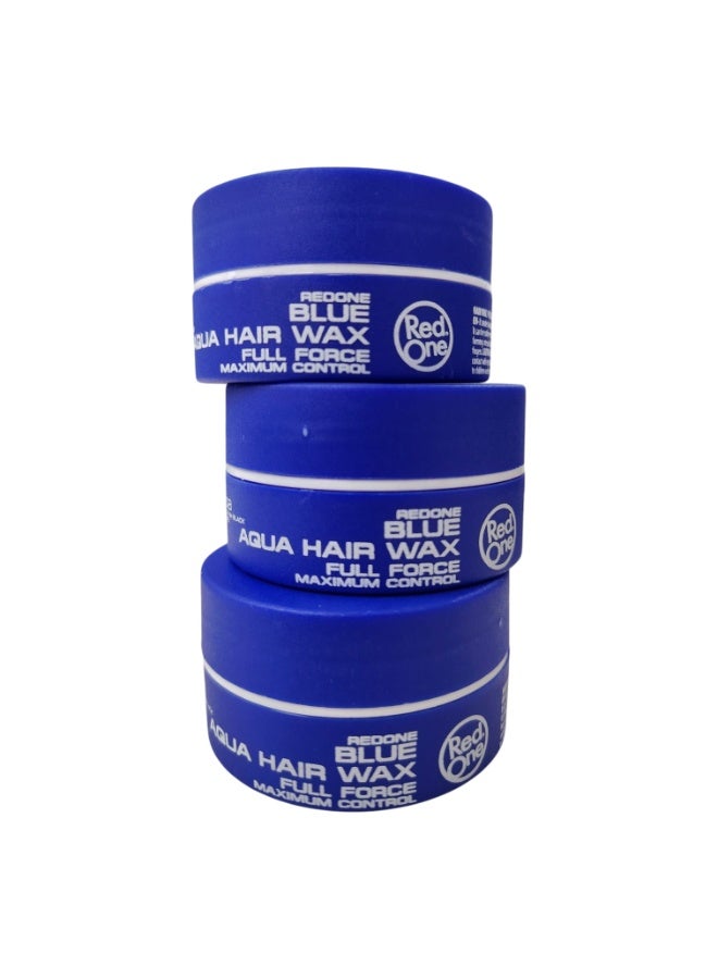 Red One Blue Hair Wax – Strong Hold & Natural Shine 50ml x3 - Image 2