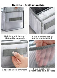 Arabest Wardrobe Clothes Organizer for Jeans, Upgraded Drawer Organizers for Clothing with Handle Foldable, Drawer Organizers Clothes for Family (6 Packs: Shirt+Jeans+T-Shirt+Bra+Underwear+Socks, Gray)  - Image 5