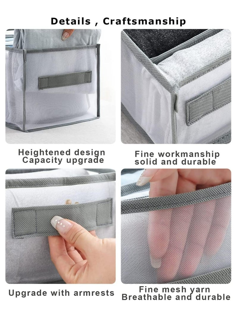 Arabest Wardrobe Clothes Organizer for Jeans, Upgraded Drawer Organizers for Clothing with Handle Foldable, Drawer Organizers Clothes for Family (6 Packs: Shirt+Jeans+T-Shirt+Bra+Underwear+Socks, Gray)  - Image 5