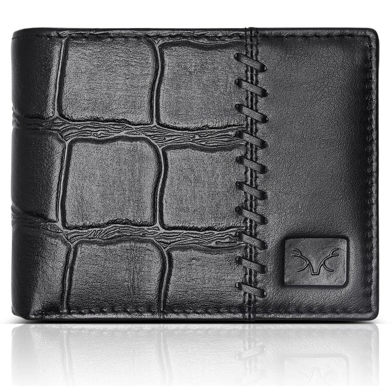 AL FASCINO Wallet for Men Stylish Purse for Men RFID Wallet Purse for Men Genuine Leather Wallet Mens, Wallets for Men (Dusky Black) - Image 1
