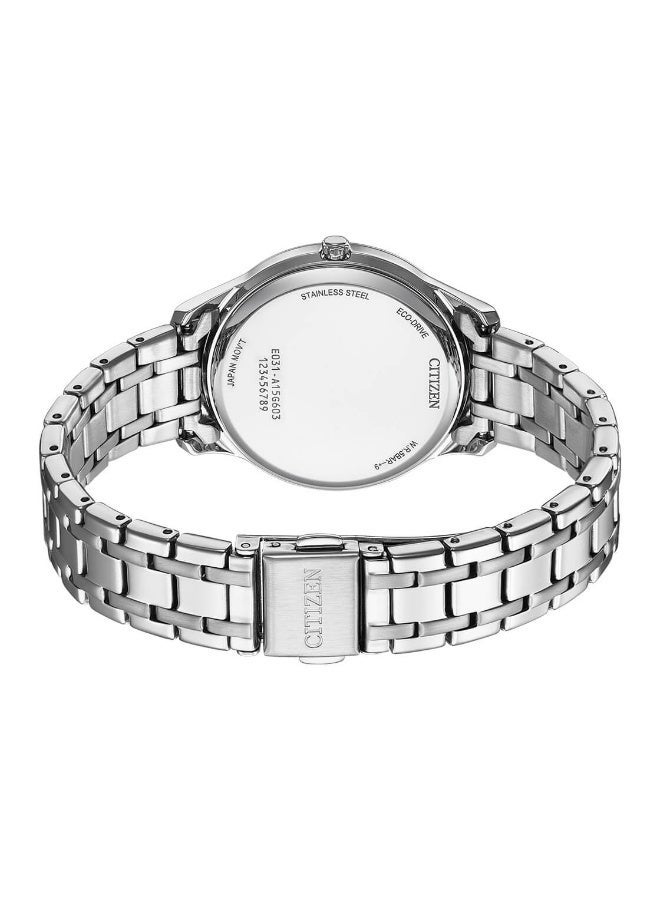سيتيزن Elegance Eco-Drive Women’s Watch EM0411-71A, 34 mm White Dial, Stainless Steel Case & Bracelet, 50 m WR - Image 2