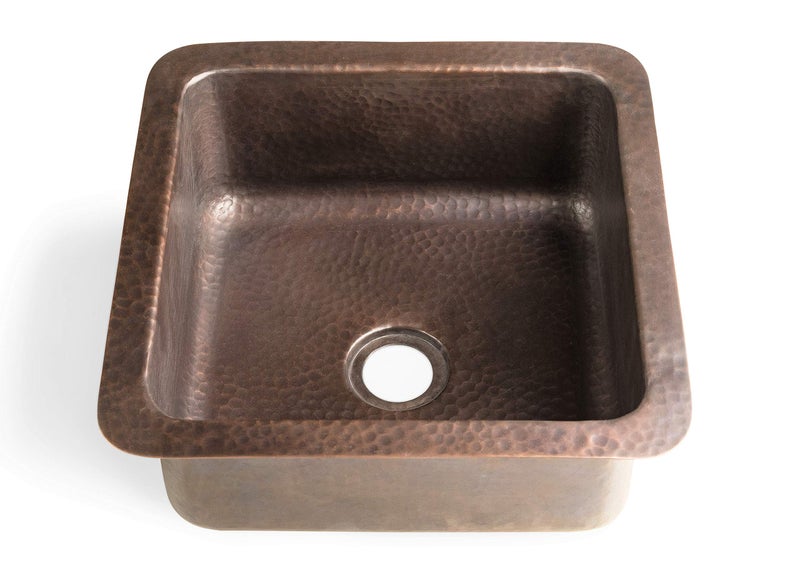 Monarch Abode 17093 Pure Copper Hand Hammered Glasgow Dual Mount Bar Prep Sink 12 inches