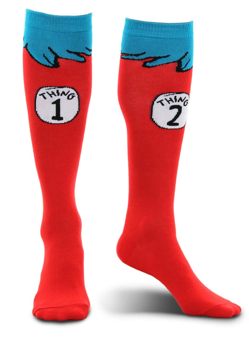 elope Dr Seuss Thing 1 2 Adult Costume Socks - Image 2