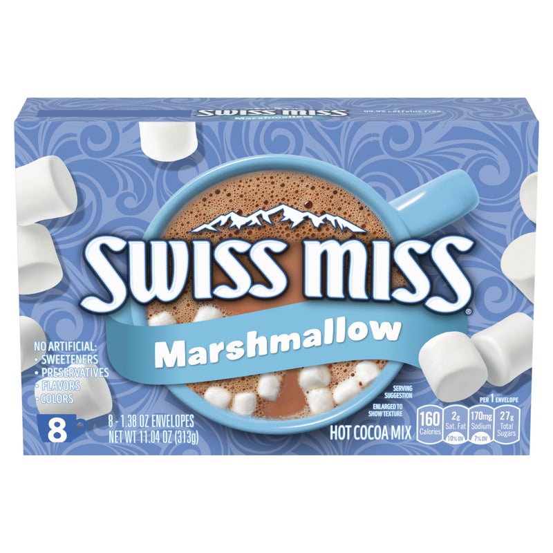 Swiss Miss خليط كاكاو ساخن سويس ميس بالشوكولاتة مع المارشميلو، 1.38 أونصة، 8 عبوات - Image 1