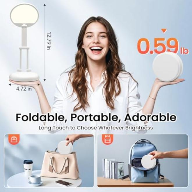Rechargeable Desk Lamp with 360° Adjustable Arm and Touch Control – Ideal for Gifting, Home Office, Bedroom, Study – 3600mAh Battery, Dimmable LED - Image 3