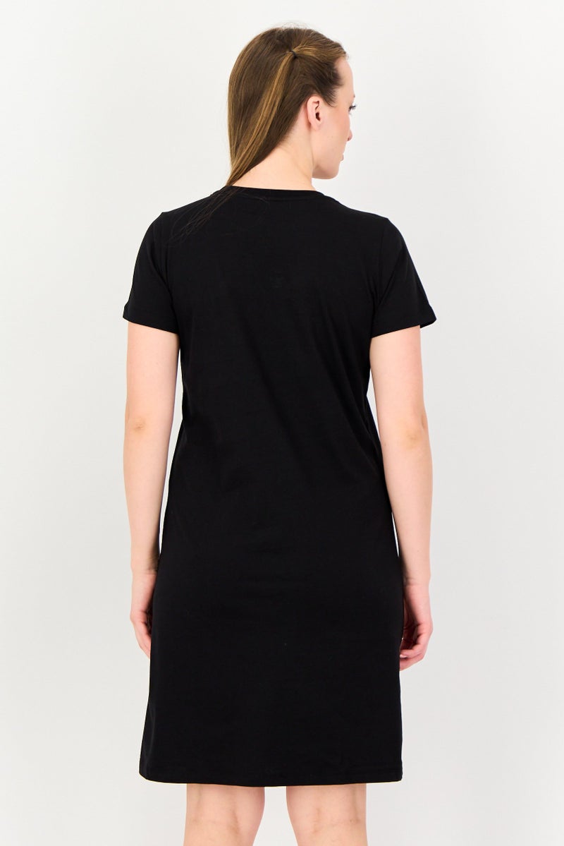 trendyol Women Plain Pocket Detailed Mini T-Shirt Dress, Black - Image 3