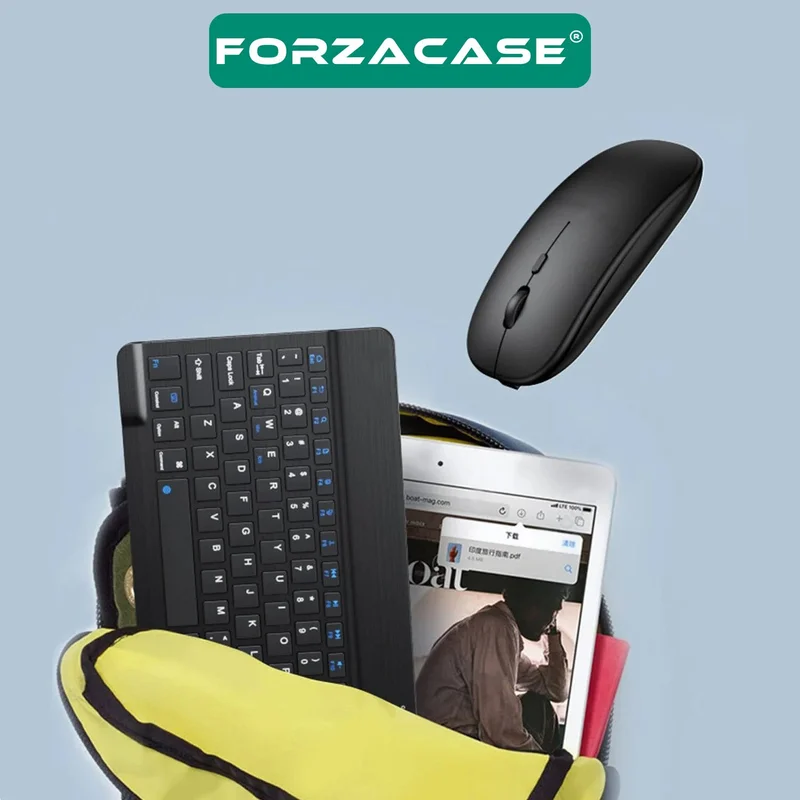 Forzacase Samsung Galaxy Tab S10 Plus 12.4 X820 Compatible Bluetooth Wireless Keyboard Mouse Set FC760
