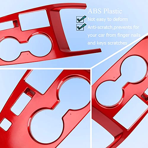XITER Red Car Gear Shift Knob Console Panel Cover Central Consoles Shift Boots Knobs Frame Interior Trim for Nissan Rogue 2021 2022 2023 2024 2025 2026-without Media Drive Control Knob - Image 3