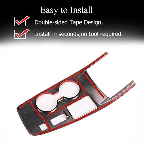 XITER Red Car Gear Shift Knob Console Panel Cover Central Consoles Shift Boots Knobs Frame Interior Trim for Nissan Rogue 2021 2022 2023 2024 2025 2026-without Media Drive Control Knob - Image 4