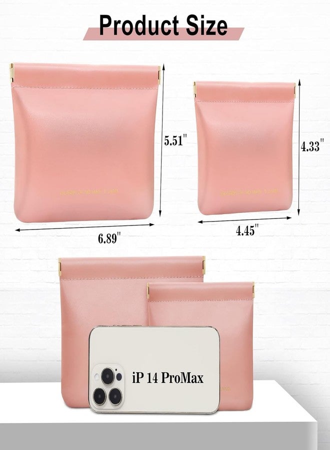 Moxtiza Makeup Pouch for Women's Makeup Bag for Purse Coin Pouch Travel Makeup Organizer Bag Waterproof Cosmetic Pouch Travel Case (Pack of 2, Pink) - Image 4