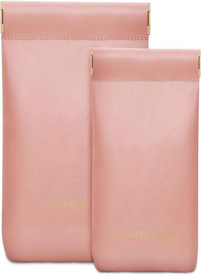 Moxtiza Makeup Pouch for Women's Makeup Bag for Purse Coin Pouch Travel Makeup Organizer Bag Waterproof Cosmetic Pouch Travel Case (Pack of 2, Pink) - Image 1