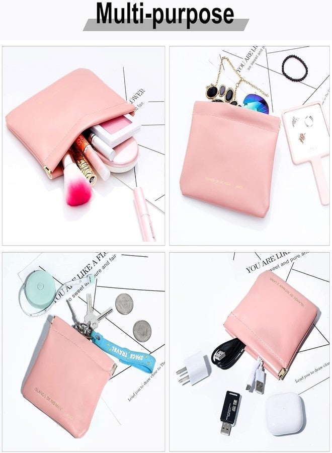 Moxtiza Makeup Pouch for Women's Makeup Bag for Purse Coin Pouch Travel Makeup Organizer Bag Waterproof Cosmetic Pouch Travel Case (Pack of 2, Pink) - Image 3