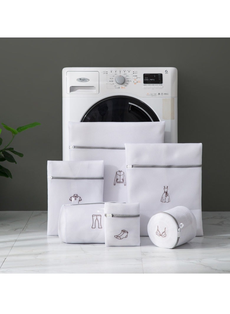 ميكسد شبكة كيس الغسيل ، طبقة مزدوجة سميكة النسيج شبكة الغسيل دائم ، والسفر داخل جيوب ، ملابس ، جينز ، مناشف حمام ، جوارب ، مجموعة من 6 - Image 1