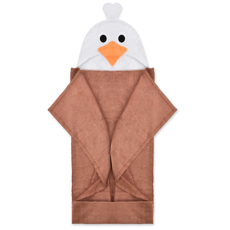 Natemia Premium Hooded Baby Towels Ultra Soft Baby Bath Towel with Animal Design Toddler Bath Towel Newborn Towels for Boys and Girls Made in Turkey Brown Eagle